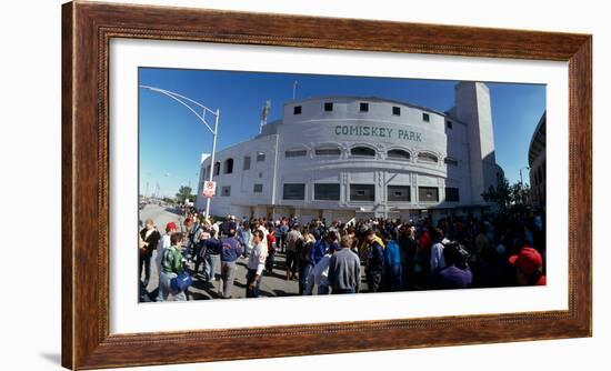 Spectators in front of a baseball stadium, U.S. Cellular Field, Chicago, Cook County, Illinois, USA-null-Framed Photographic Print