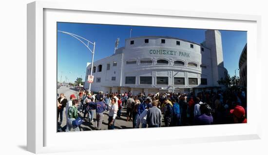 Spectators in front of a baseball stadium, U.S. Cellular Field, Chicago, Cook County, Illinois, USA-null-Framed Photographic Print