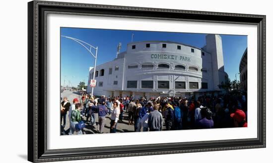 Spectators in front of a baseball stadium, U.S. Cellular Field, Chicago, Cook County, Illinois, USA-null-Framed Photographic Print