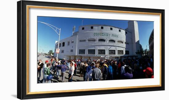 Spectators in front of a baseball stadium, U.S. Cellular Field, Chicago, Cook County, Illinois, USA-null-Framed Photographic Print