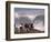 Spectators Line the Bluff at La Jolla Cove to Get a Good Look at the Large Surf in San Diego-null-Framed Photographic Print