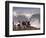 Spectators Line the Bluff at La Jolla Cove to Get a Good Look at the Large Surf in San Diego-null-Framed Photographic Print