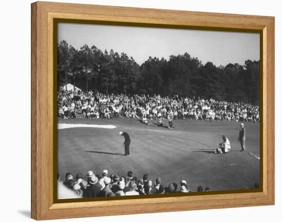 Spectators Watching as Gary Player Wins the Master's Golf Tournament-null-Framed Premier Image Canvas