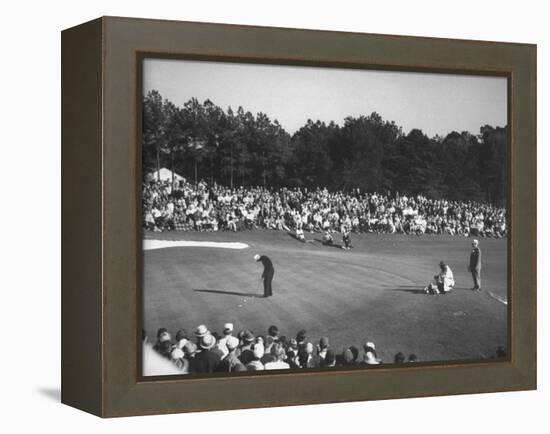 Spectators Watching as Gary Player Wins the Master's Golf Tournament-null-Framed Premier Image Canvas