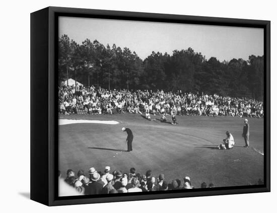 Spectators Watching as Gary Player Wins the Master's Golf Tournament-null-Framed Premier Image Canvas