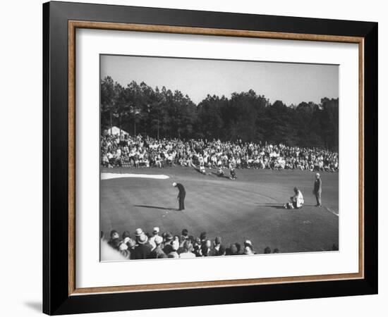 Spectators Watching as Gary Player Wins the Master's Golf Tournament-null-Framed Photographic Print