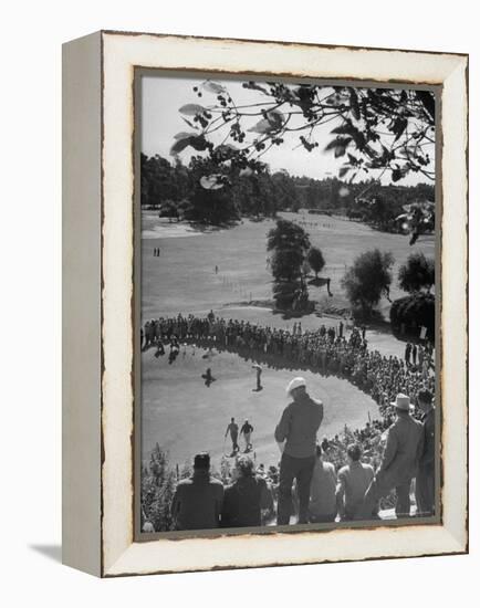 Spectators Watching as Men Compete in the Golf Tournament, Riviera Country Club-John Florea-Framed Premier Image Canvas
