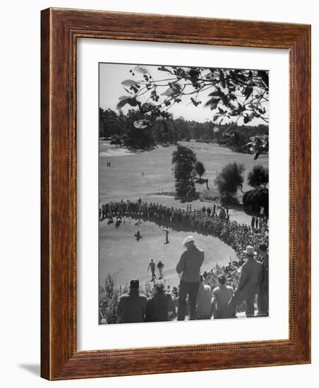 Spectators Watching as Men Compete in the Golf Tournament, Riviera Country Club-John Florea-Framed Photographic Print
