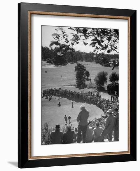 Spectators Watching as Men Compete in the Golf Tournament, Riviera Country Club-John Florea-Framed Photographic Print