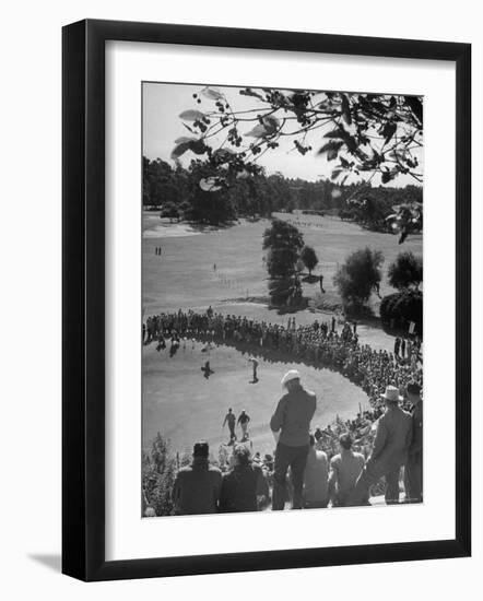 Spectators Watching as Men Compete in the Golf Tournament, Riviera Country Club-John Florea-Framed Photographic Print