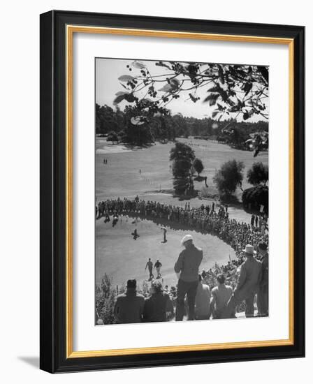 Spectators Watching as Men Compete in the Golf Tournament, Riviera Country Club-John Florea-Framed Photographic Print