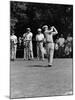 Spectators Watching Ben Hogan, Drive a Ball, at the National Open Golf Tournament-null-Mounted Premium Photographic Print