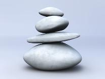 Balancing Stones. 3D Rendered Illustration-Spectral-Framed Photographic Print