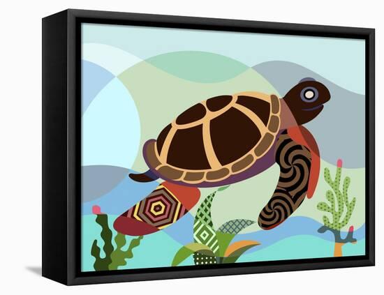 Spectrum Sea Turtle-Lanre Adefioye-Framed Premier Image Canvas