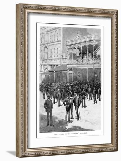 Speculators on the Corner, Ballarat, Australia, 1886-William Thomas Smedley-Framed Giclee Print