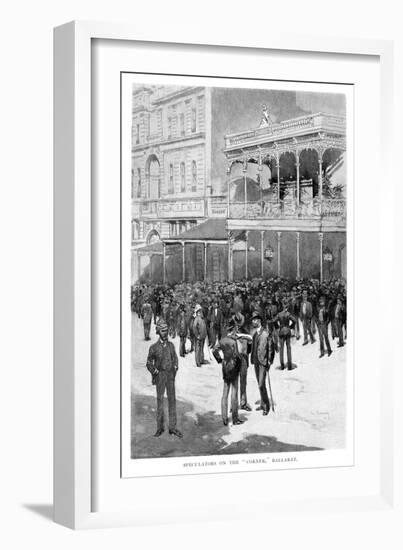 Speculators on the Corner, Ballarat, Australia, 1886-William Thomas Smedley-Framed Giclee Print