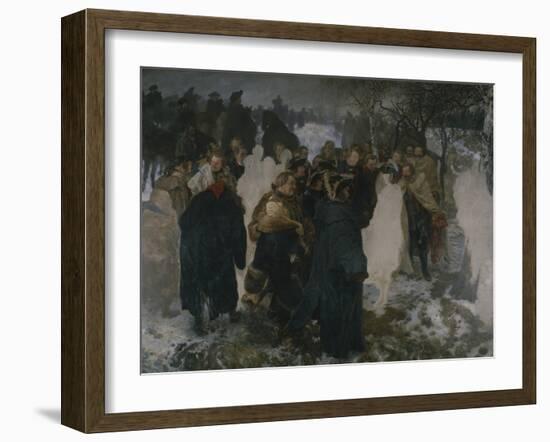 Speech before the Battle of Leuthen, 1858-Adolph von Menzel-Framed Giclee Print