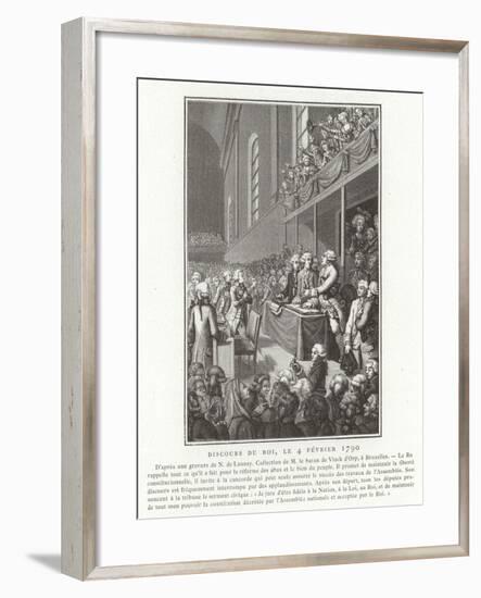 Speech by King Louis XVI of France to the National Assembly, French Revolution, 4 February 1790-null-Framed Giclee Print