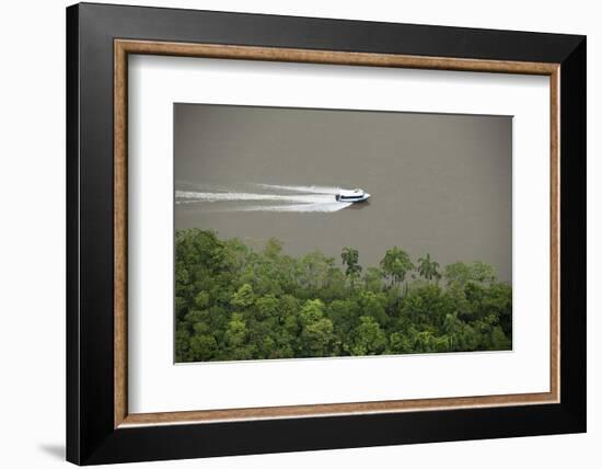 Speed Boat for Oil Industry, Napo River, Amazon Rainforest, Ecuador-Pete Oxford-Framed Photographic Print