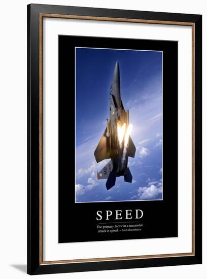 Speed: Inspirational Quote and Motivational Poster-null-Framed Photographic Print