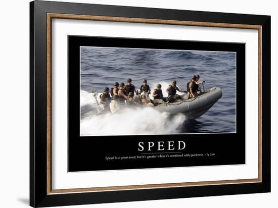 Speed: Inspirational Quote and Motivational Poster-null-Framed Photographic Print