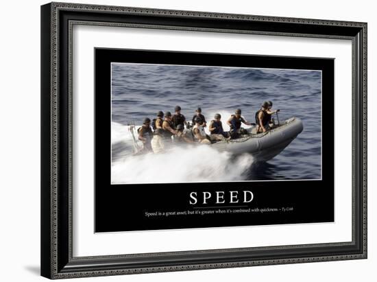 Speed: Inspirational Quote and Motivational Poster-null-Framed Photographic Print