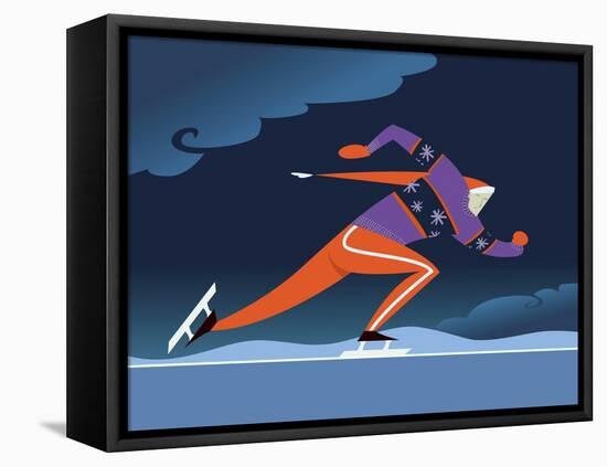 Speed skater-Harry Briggs-Framed Premier Image Canvas