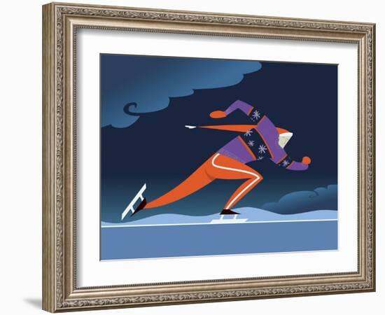 Speed skater-Harry Briggs-Framed Giclee Print