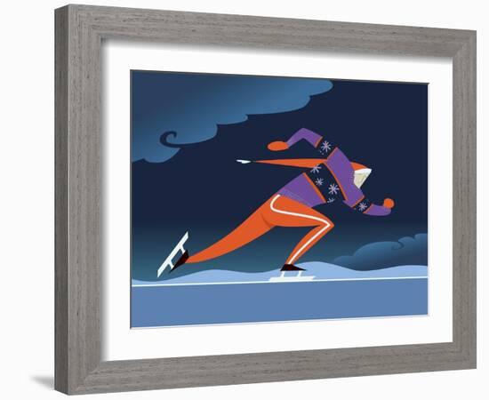 Speed skater-Harry Briggs-Framed Giclee Print