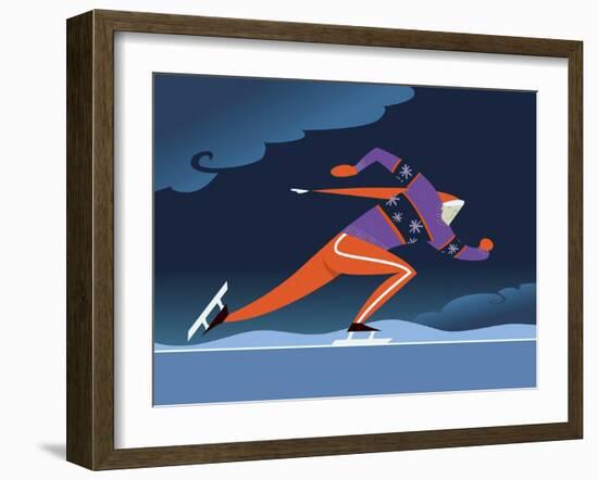 Speed skater-Harry Briggs-Framed Giclee Print