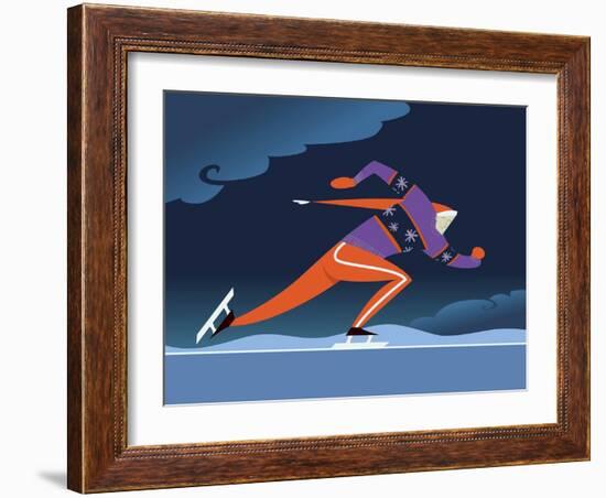 Speed skater-Harry Briggs-Framed Giclee Print