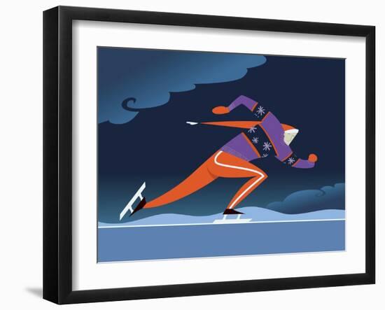 Speed skater-Harry Briggs-Framed Giclee Print