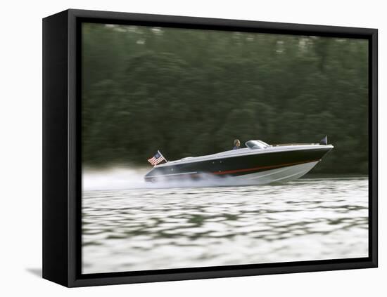 Speedboat on Water-null-Framed Premier Image Canvas