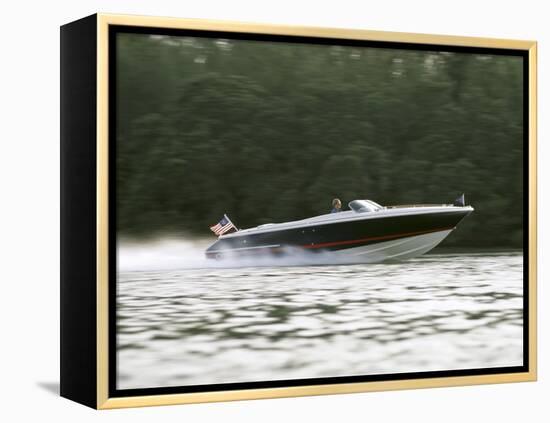 Speedboat on Water-null-Framed Premier Image Canvas