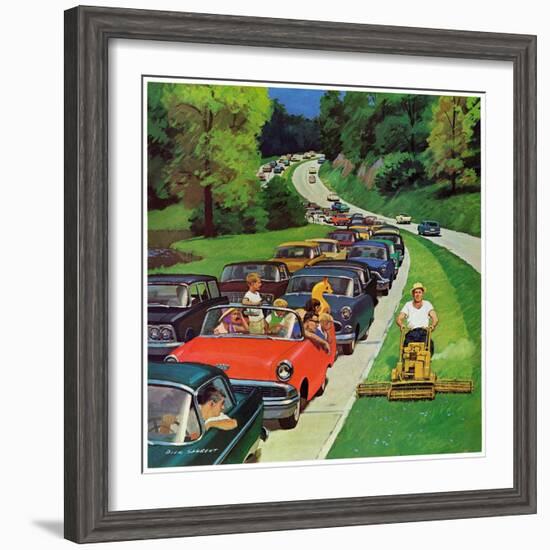 "Speeder on the Median," June 2, 1962-Richard Sargent-Framed Giclee Print