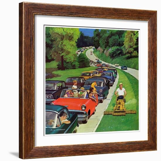 "Speeder on the Median," June 2, 1962-Richard Sargent-Framed Giclee Print