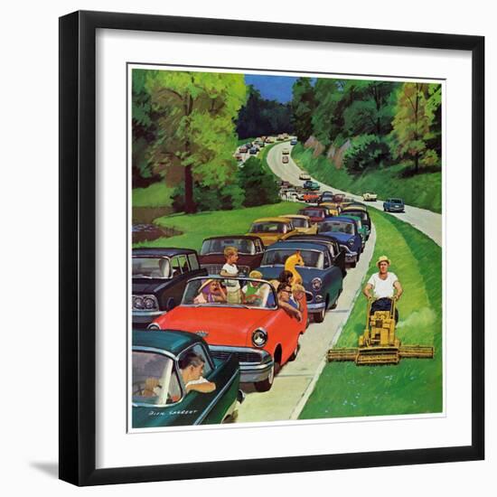 "Speeder on the Median," June 2, 1962-Richard Sargent-Framed Giclee Print