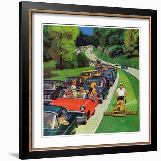 "Speeder on the Median," June 2, 1962-Richard Sargent-Framed Giclee Print