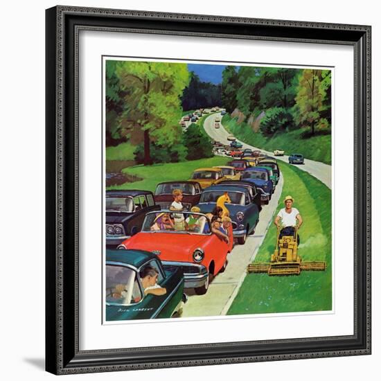 "Speeder on the Median," June 2, 1962-Richard Sargent-Framed Giclee Print