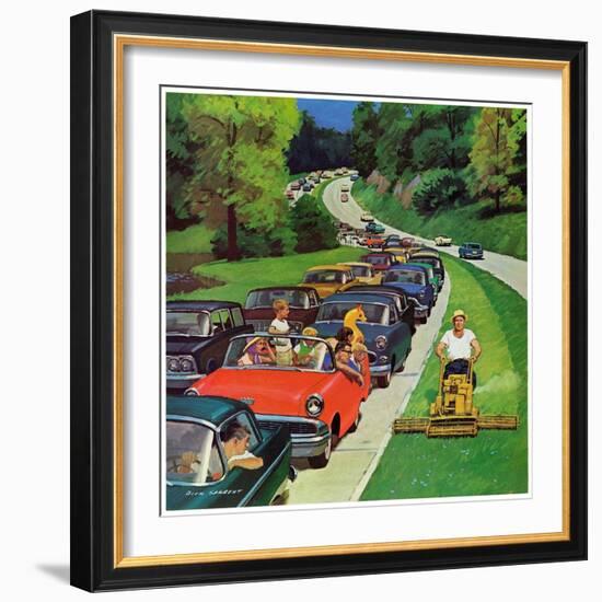 "Speeder on the Median," June 2, 1962-Richard Sargent-Framed Giclee Print