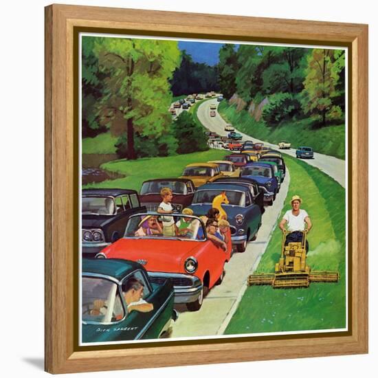 "Speeder on the Median," June 2, 1962-Richard Sargent-Framed Premier Image Canvas