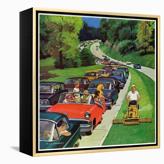 "Speeder on the Median," June 2, 1962-Richard Sargent-Framed Premier Image Canvas