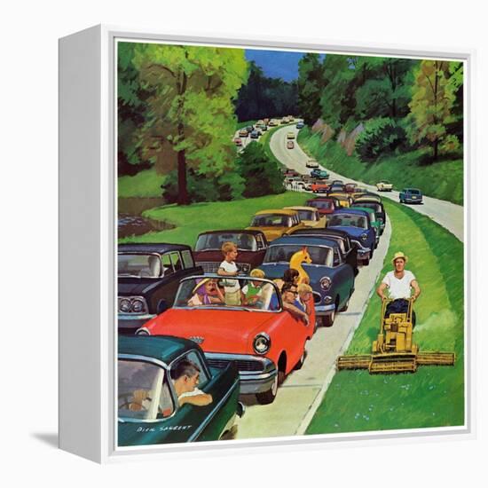 "Speeder on the Median," June 2, 1962-Richard Sargent-Framed Premier Image Canvas