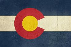 Grunge Colorado State Flag Of America, Isolated On White Background-Speedfighter-Art Print