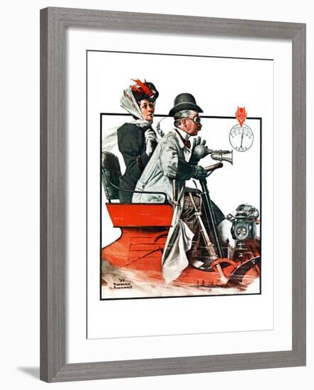 "Speeding Along", July 19,1924-Norman Rockwell-Framed Giclee Print