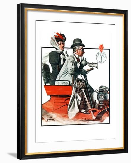 "Speeding Along", July 19,1924-Norman Rockwell-Framed Giclee Print