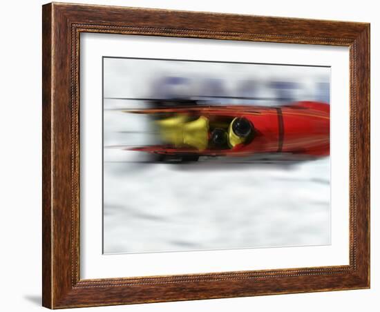 Speeding Bobsled-null-Framed Photographic Print