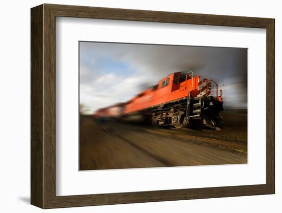 Speeding Locomotive-Steve mc-Framed Photographic Print