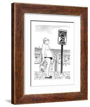 Speedo Limit: 21 Years - New Yorker Cartoon-Marisa Acocella Marchetto-Framed Premium Giclee Print
