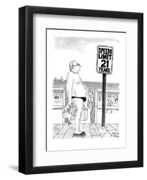 Speedo Limit: 21 Years - New Yorker Cartoon-Marisa Acocella Marchetto-Framed Premium Giclee Print